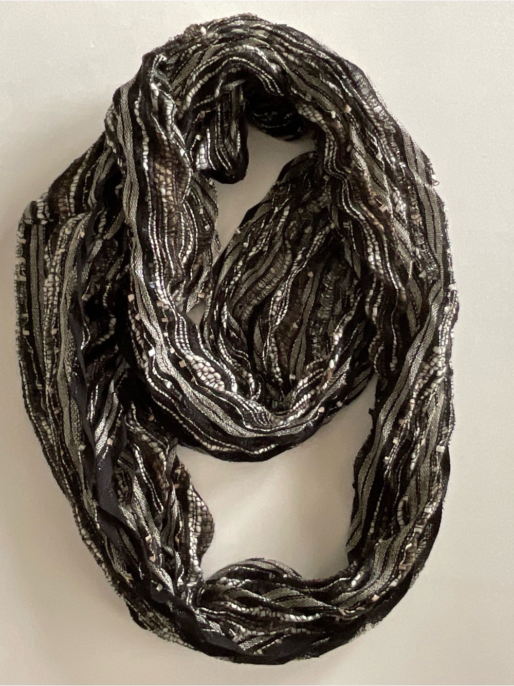 Black & Silver Lightweight Infinity Scarf - Women Accessories